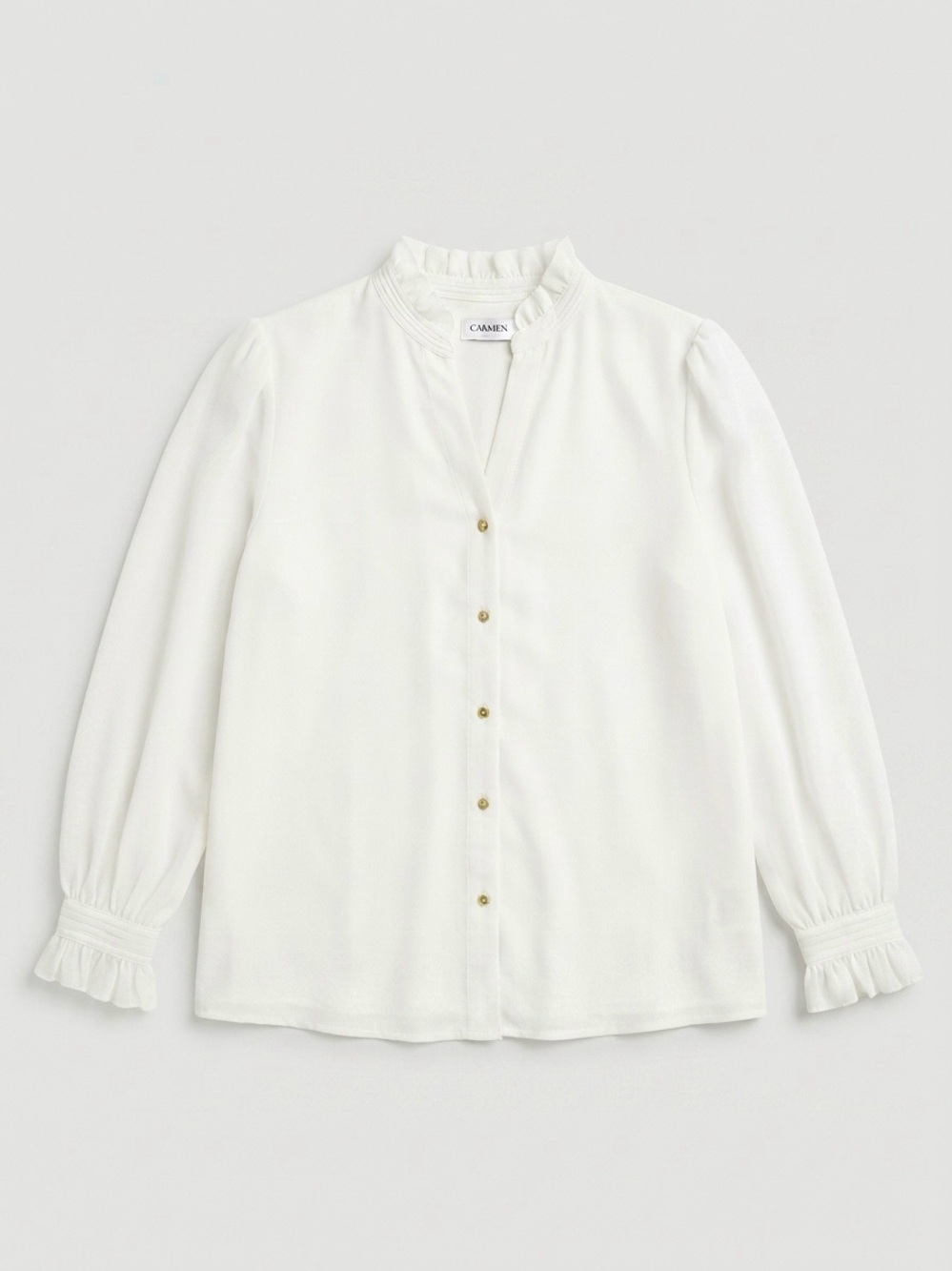 NWT Carmen Marc Valvo Ivory Ruffle Chiffon Blouse Women’s XL Coquette Workwear - Picture 1 of 10